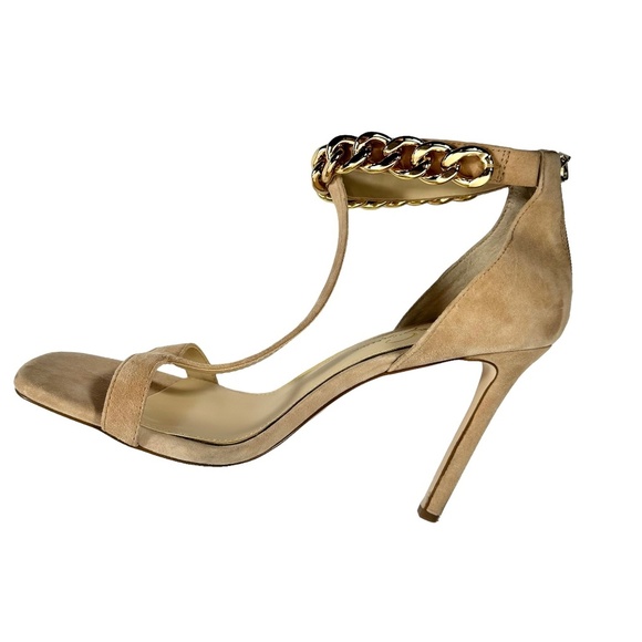 Jessica Simpson Shoes - Jessica Simpson Almond Omesa Golden Chain T-Strap Heels – Women’s 10M (4” Heel)